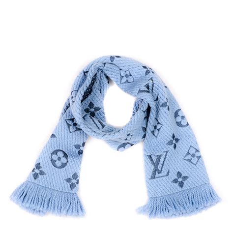 louis vuitton scarf blue|Louis Vuitton light grey scarf.